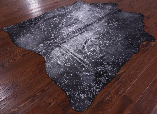 Silver Metallic Natural Cowhide Rug - X-Large 7' 5