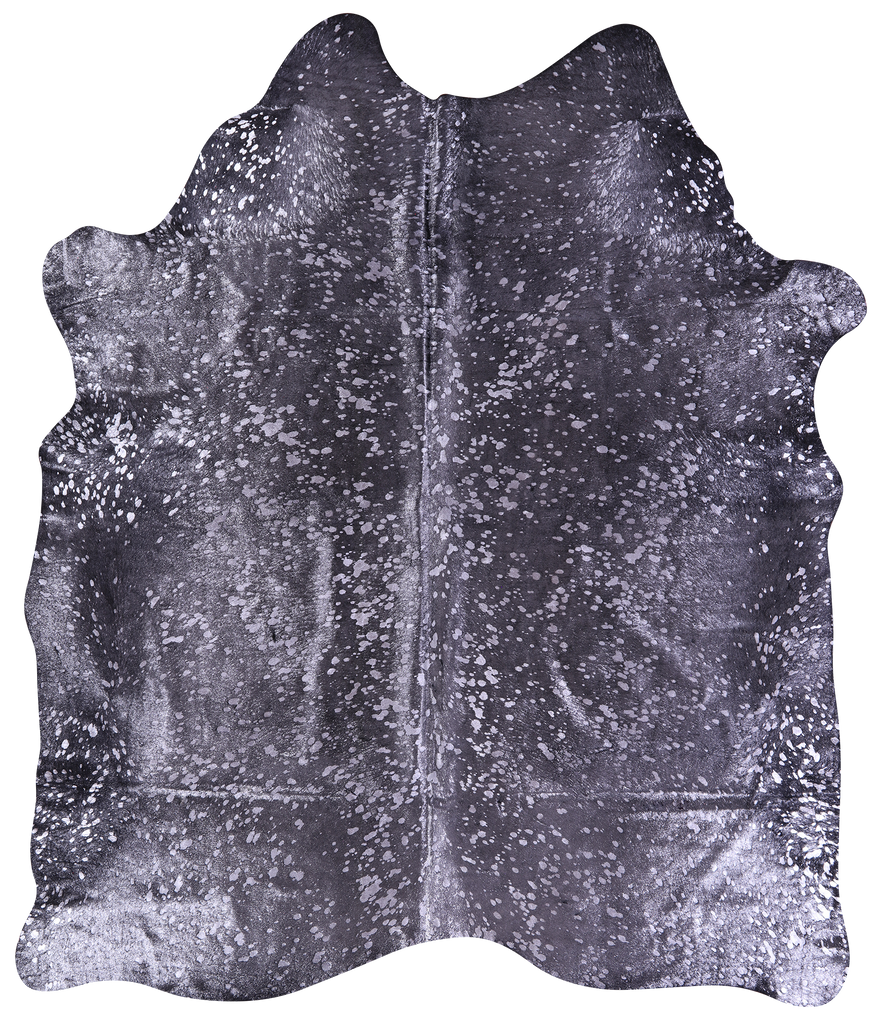 Silver Metallic Natural Cowhide Rug - X-Large 7' 5"H x 6' 5"W