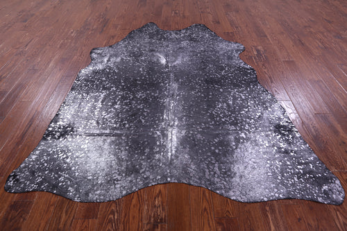 Silver Metallic Natural Cowhide Rug - X-Large 7' 7