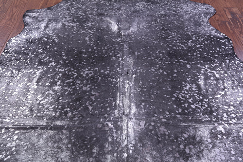 Silver Metallic Natural Cowhide Rug - X-Large 7' 7
