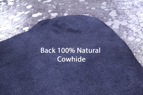 Silver Metallic Natural Cowhide Rug - X-Large 7' 7