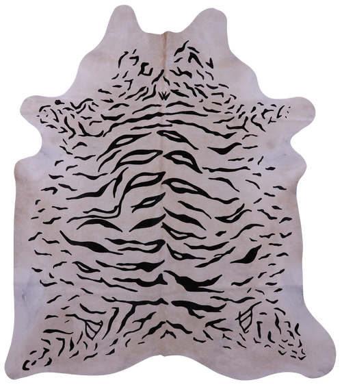 Tiger Animal Print Natural Cowhide Rug - X-Large 7' 7