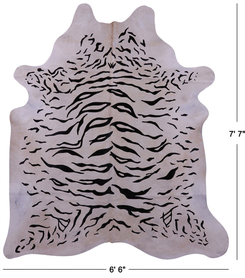 Tiger Animal Print Natural Cowhide Rug - X-Large 7' 7