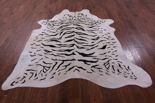 Tiger Animal Print Natural Cowhide Rug - X-Large 7' 7