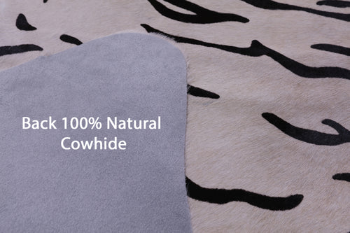 Tiger Animal Print Natural Cowhide Rug - X-Large 7' 7