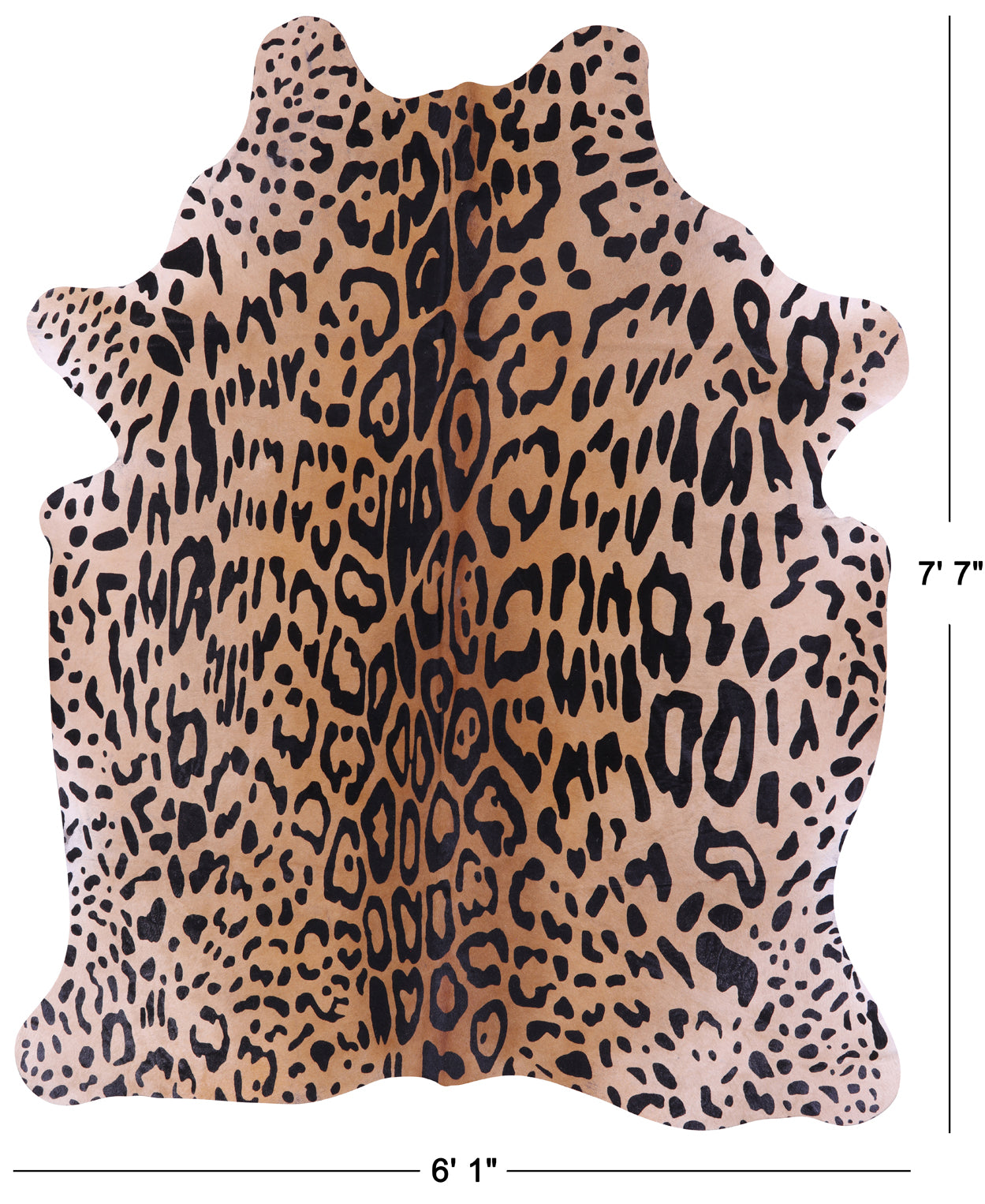 Cheetah Animal Print Natural Cowhide Rug - X-Large 7' 7"H x 6' 1"W