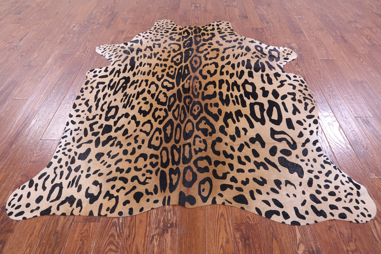 Cheetah Animal Print Natural Cowhide Rug - X-Large 7' 7"H x 6' 1"W