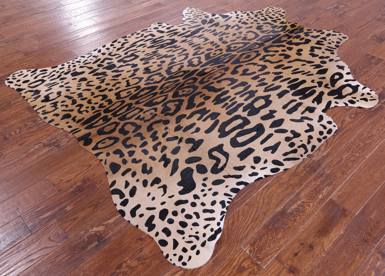 Cheetah Animal Print Natural Cowhide Rug - X-Large 7' 7"H x 6' 1"W