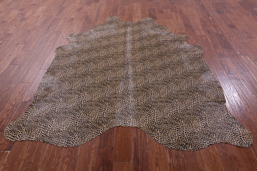 Leopard Animal Print Natural Cowhide Rug - X-Large 7' 5