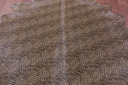 Leopard Animal Print Natural Cowhide Rug - X-Large 7' 5