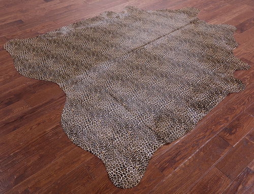 Leopard Animal Print Natural Cowhide Rug - X-Large 7' 5