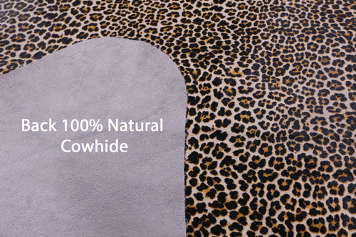 Leopard Animal Print Natural Cowhide Rug - X-Large 7' 5