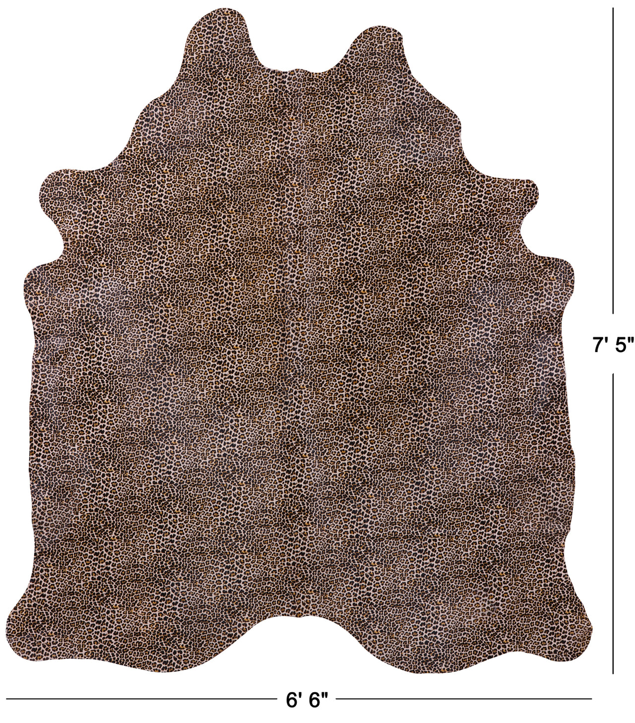 Leopard Animal Print Natural Cowhide Rug - X-Large 7' 5"H x 6' 6"W