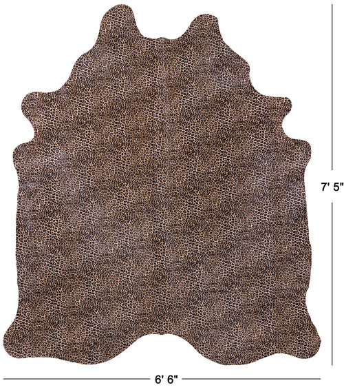 Leopard Animal Print Natural Cowhide Rug - X-Large 7' 5