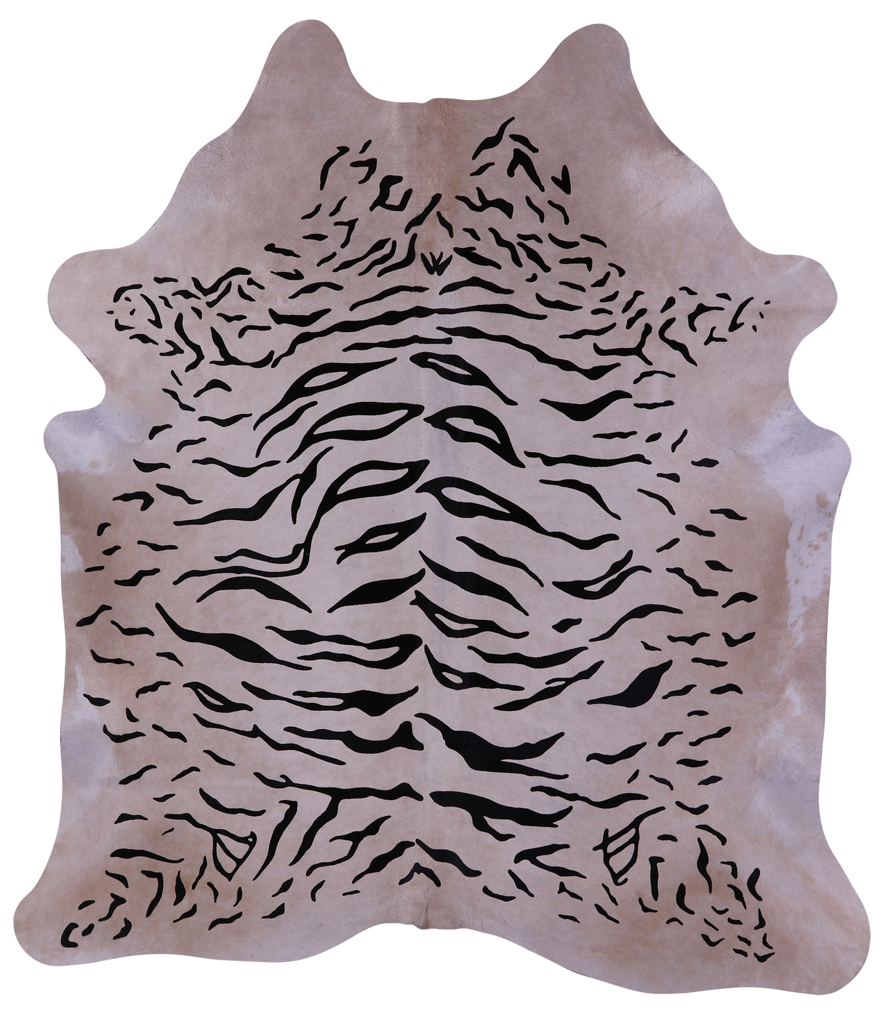 Tiger Animal Print Natural Cowhide Rug - X-Large 7' 5"H x 6' 7"W