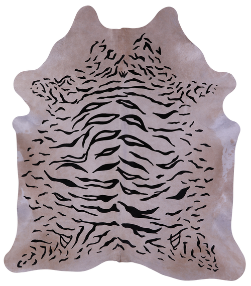 Tiger Animal Print Natural Cowhide Rug - X-Large 7' 5