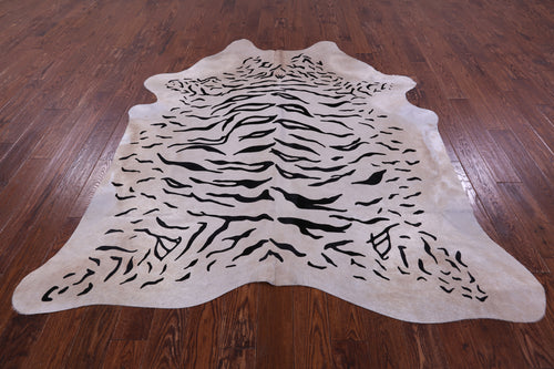Tiger Animal Print Natural Cowhide Rug - X-Large 7' 5