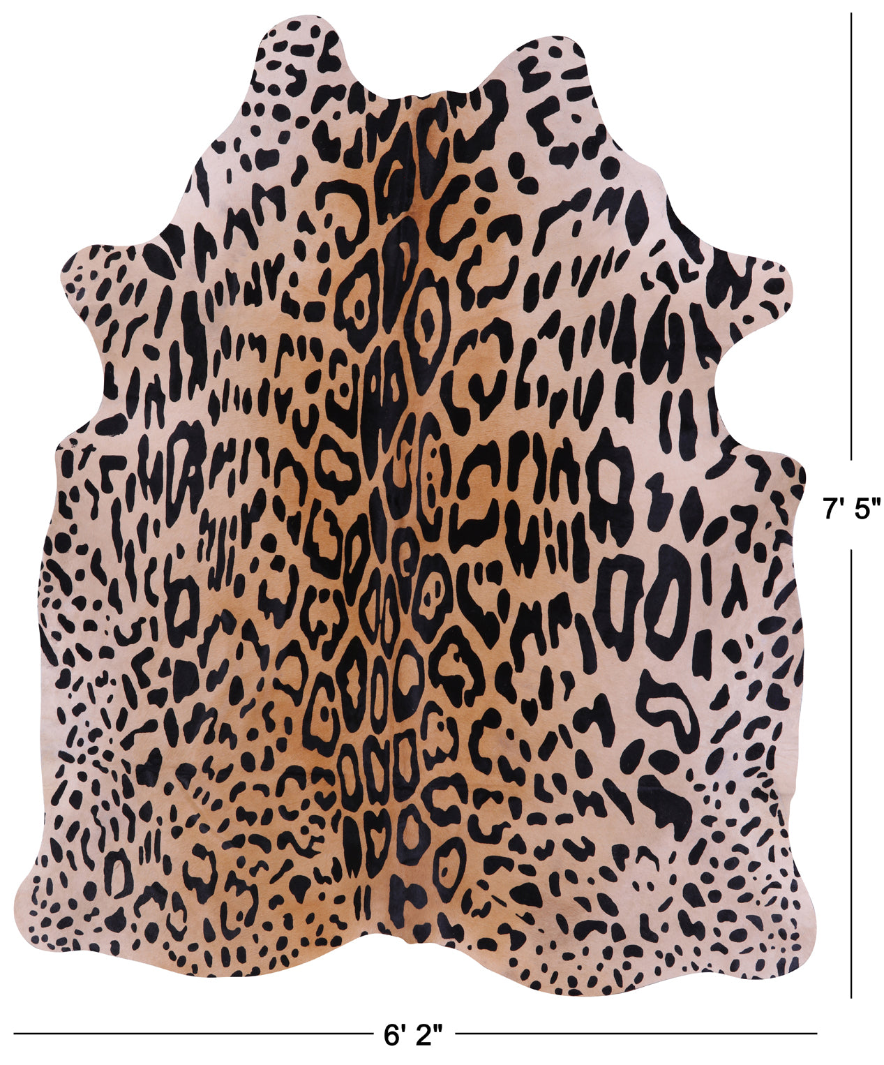 Cheetah Animal Print Natural Cowhide Rug - X-Large 7' 5"H x 6' 2"W