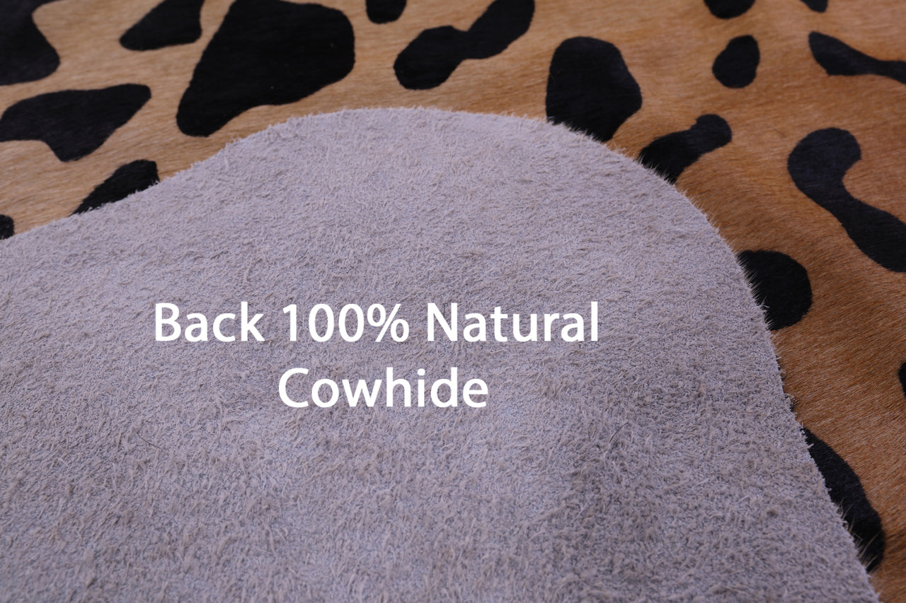 Cheetah Animal Print Natural Cowhide Rug - X-Large 7' 5"H x 6' 2"W