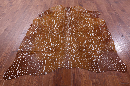 Gazelle Deer Animal Print Natural Cowhide Rug - X-Large 7' 4