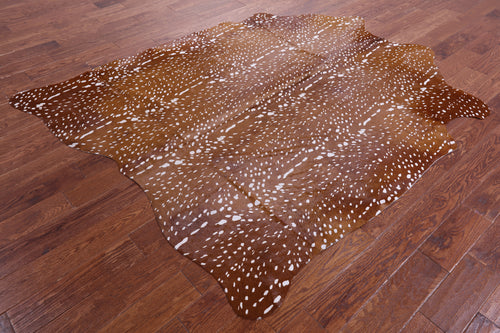 Gazelle Deer Animal Print Natural Cowhide Rug - X-Large 7' 4