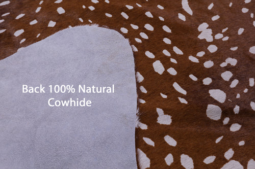 Gazelle Deer Animal Print Natural Cowhide Rug - X-Large 7' 4
