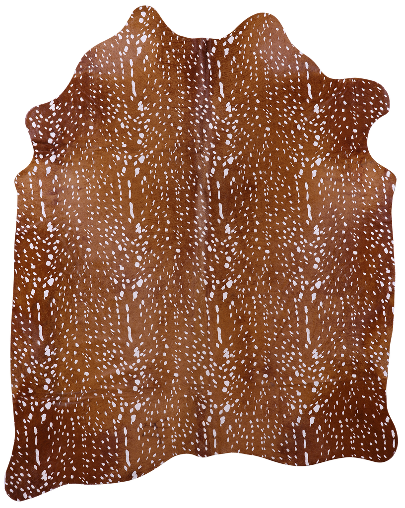 Gazelle Deer Animal Print Natural Cowhide Rug - X-Large 7' 4"H x 5' 10"W