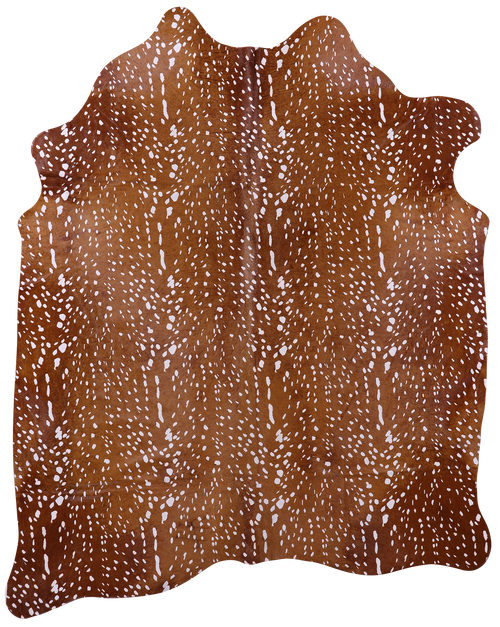 Gazelle Deer Animal Print Natural Cowhide Rug - X-Large 7' 4