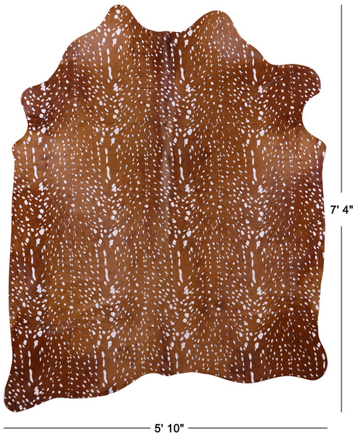 Gazelle Deer Animal Print Natural Cowhide Rug - X-Large 7' 4