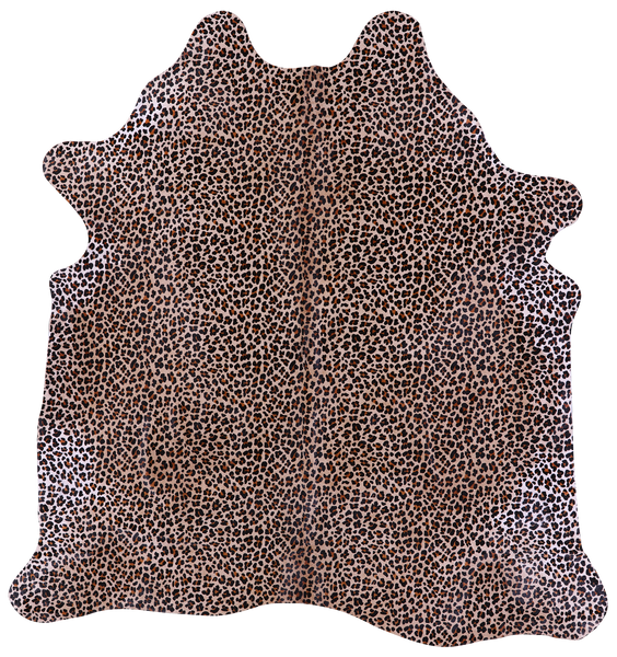 Leopard Animal Print Natural Cowhide Rug - Large 6' 8"H x 6' 2"W