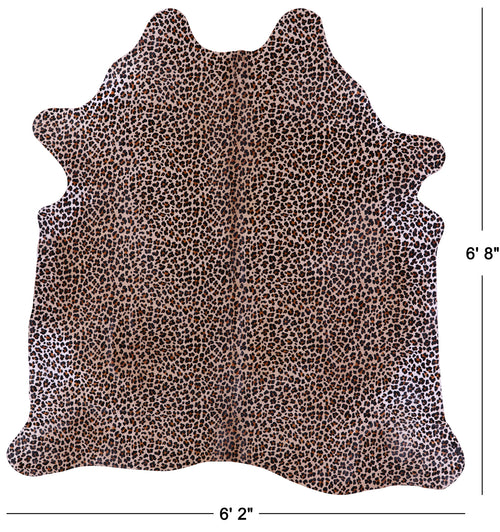 Leopard Animal Print Natural Cowhide Rug - Large 6' 8