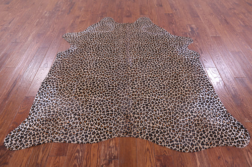 Leopard Animal Print Natural Cowhide Rug - Large 6' 8