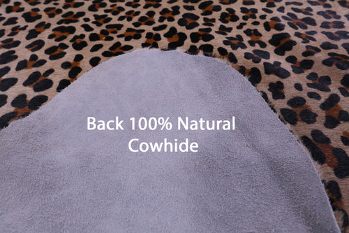 Leopard Animal Print Natural Cowhide Rug - Large 6' 8