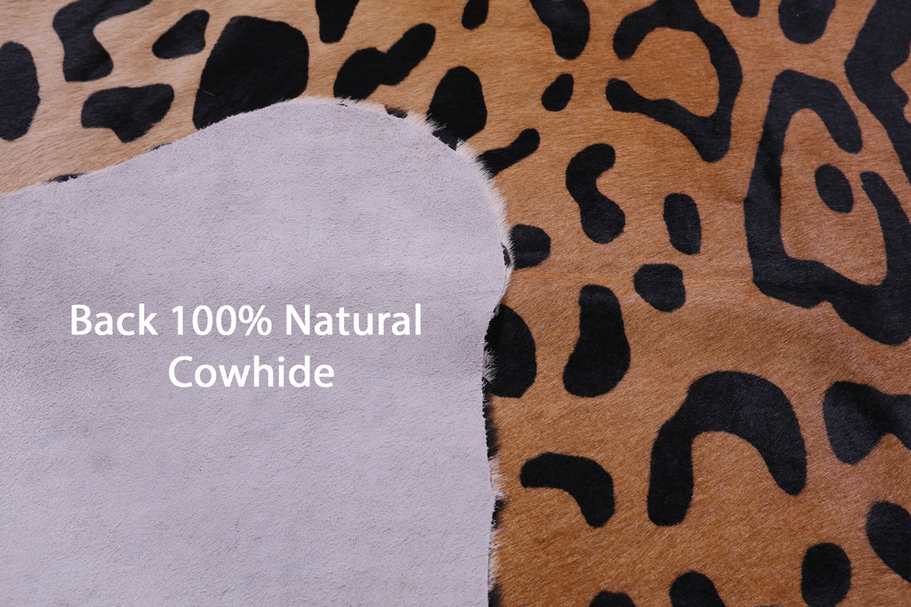 Cheetah Animal Print Natural Cowhide Rug - X-Large 7' 2"H x 5' 10"W
