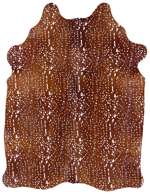 Gazelle Deer Animal Print Natural Cowhide Rug - XX-Large 7' 9