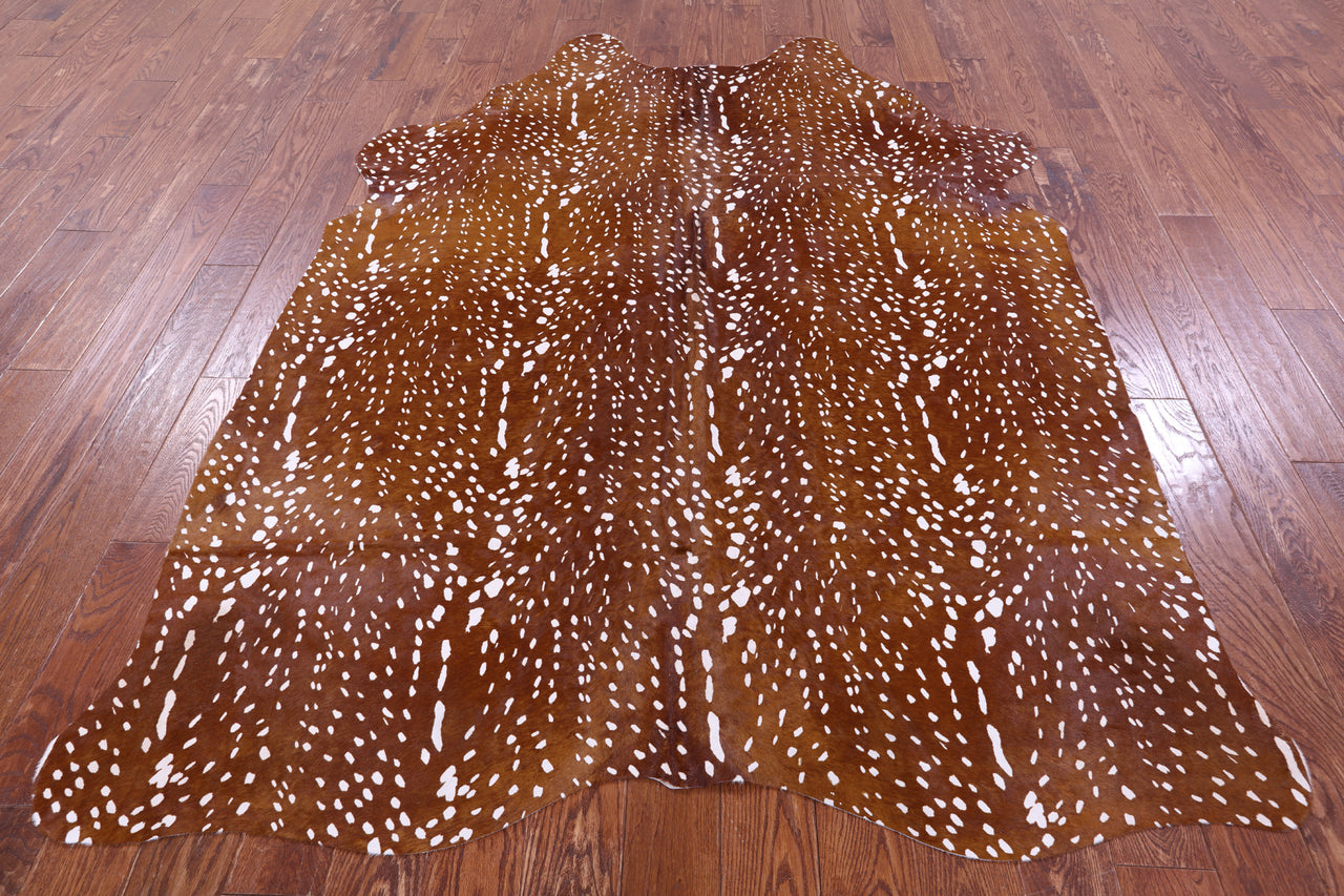 Gazelle Deer Animal Print Natural Cowhide Rug - XX-Large 7' 9"H x 5' 9"W