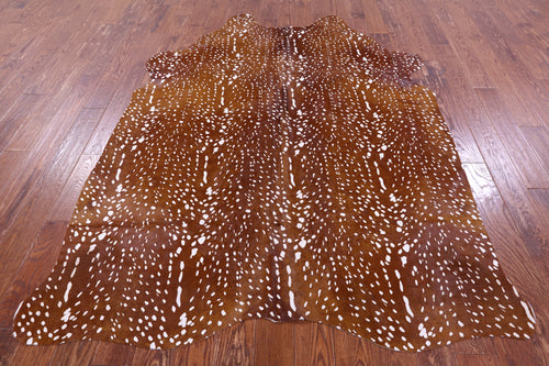 Gazelle Deer Animal Print Natural Cowhide Rug - XX-Large 7' 9