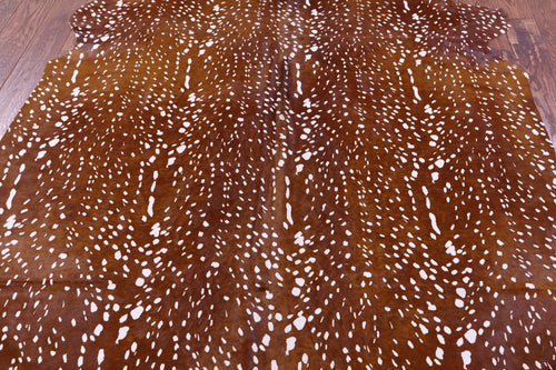 Gazelle Deer Animal Print Natural Cowhide Rug - XX-Large 7' 9