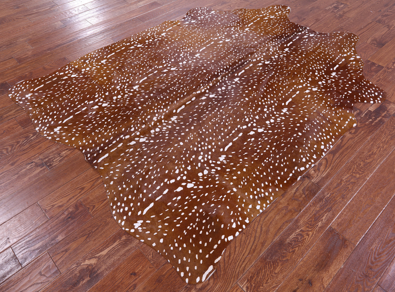 Gazelle Deer Animal Print Natural Cowhide Rug - XX-Large 7' 9"H x 5' 9"W