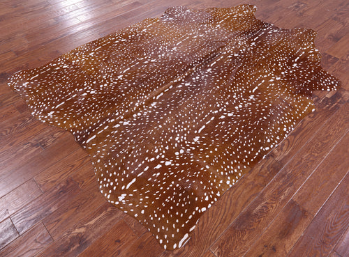 Gazelle Deer Animal Print Natural Cowhide Rug - XX-Large 7' 9