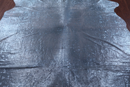 Blue Metallic Natural Cowhide Rug - XX-Large 8' 0