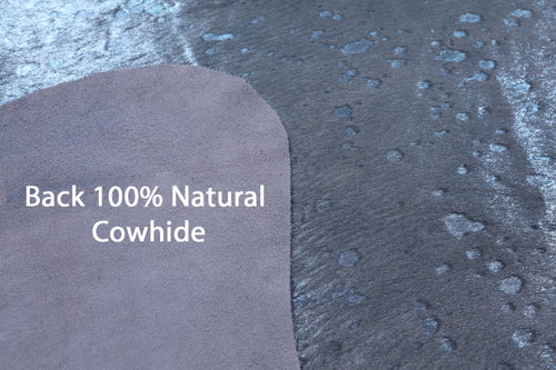 Blue Metallic Natural Cowhide Rug - XX-Large 8' 0