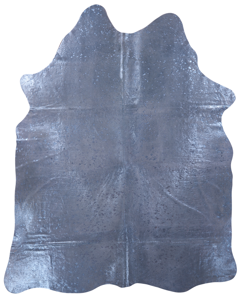 Blue Metallic Natural Cowhide Rug - XX-Large 8' 0"H x 6' 4"W