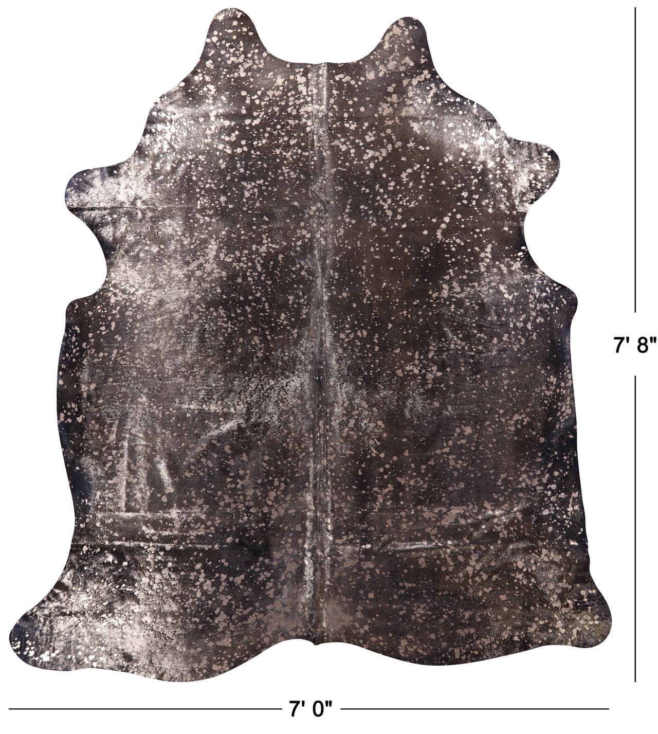 Gold Metallic Natural Cowhide Rug - XX-Large 7' 8"H x 7' 0"W