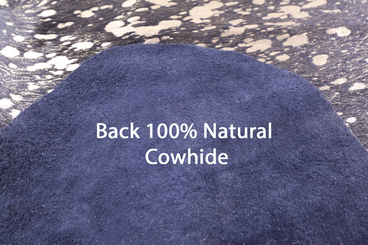 Gold Metallic Natural Cowhide Rug - XX-Large 8' 0"H x 7' 0"W