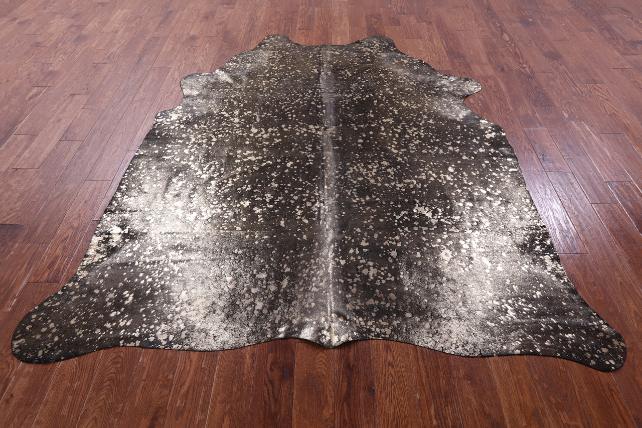 Gold Metallic Natural Cowhide Rug - XX-Large 7' 10"H x 6' 9"W