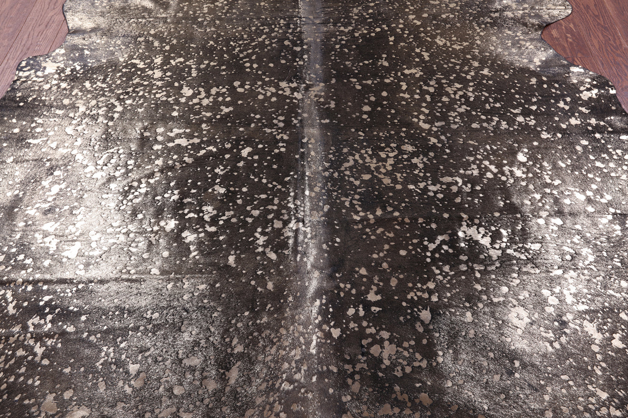 Gold Metallic Natural Cowhide Rug - XX-Large 7' 10"H x 6' 9"W