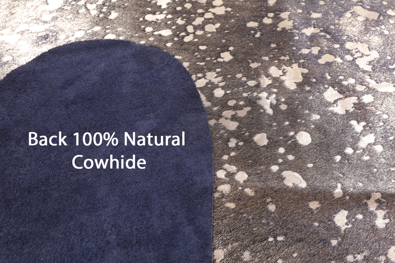 Gold Metallic Natural Cowhide Rug - XX-Large 7' 10"H x 6' 9"W