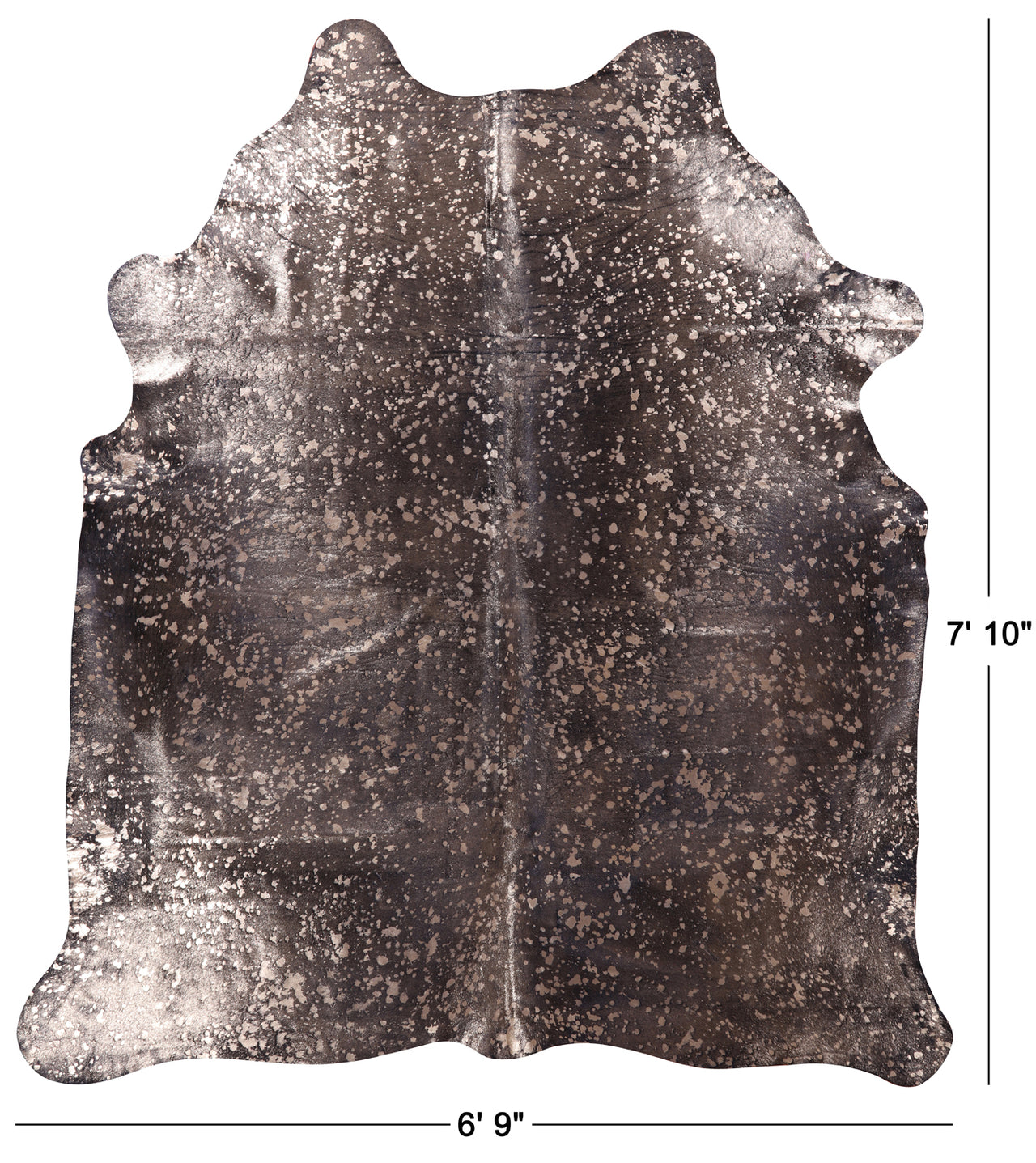 Gold Metallic Natural Cowhide Rug - XX-Large 7' 10"H x 6' 9"W