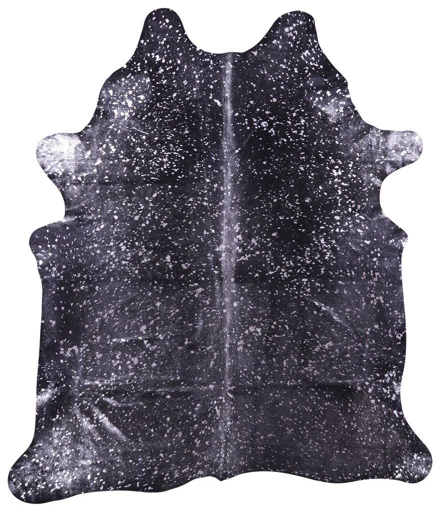 Silver Metallic Natural Cowhide Rug - XX-Large 8' 0"H x 6' 9"W